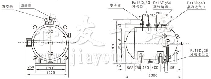 圓形靜態(tài)真空干燥機結(jié)構(gòu)示意圖